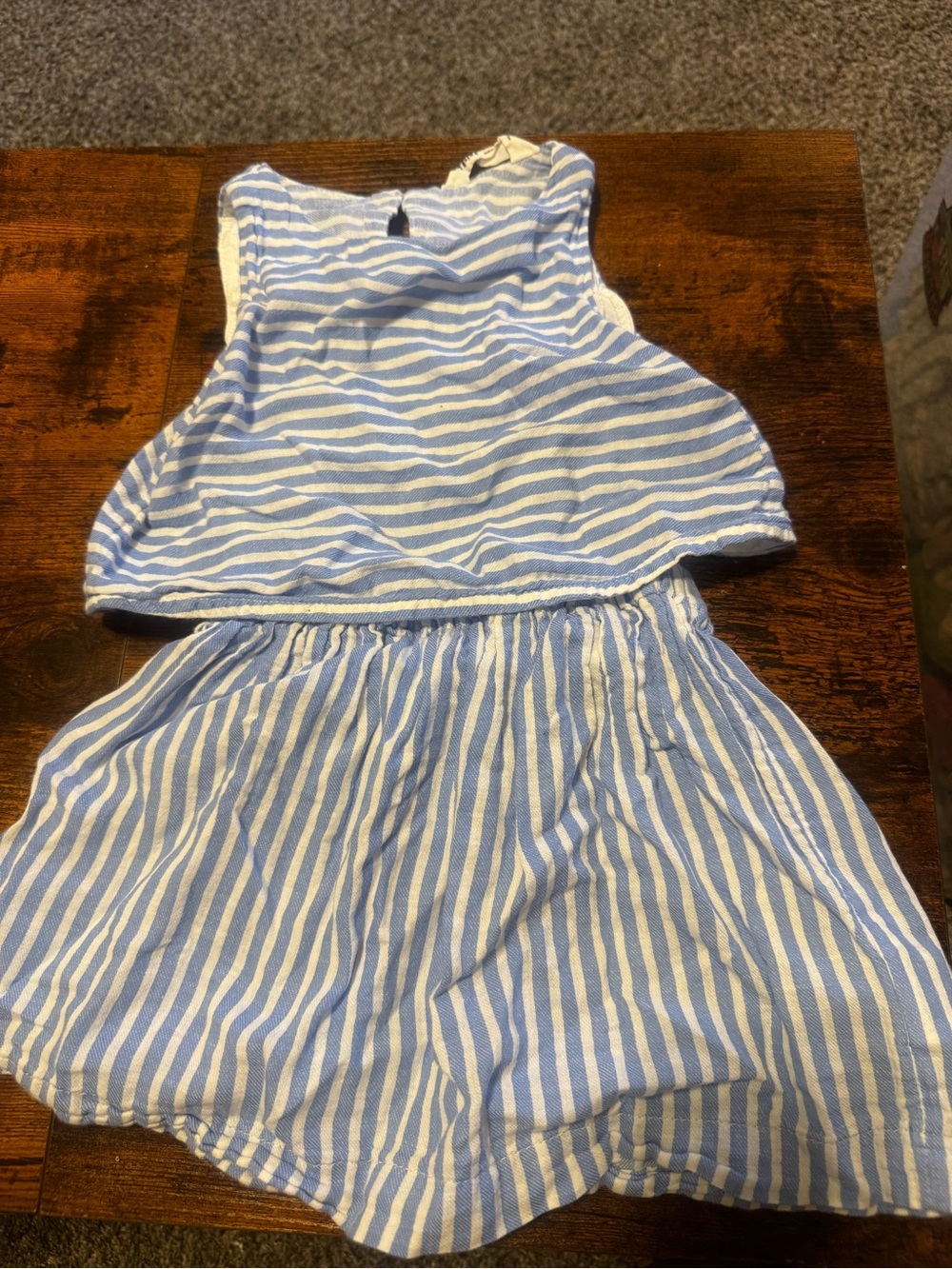 H&M Light Blue and White toddler dress